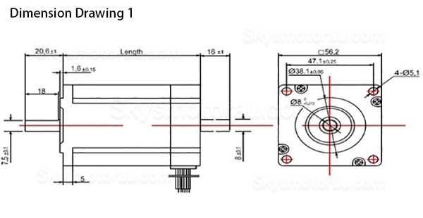 Oukeda NEMA 23 Stepper Motor OK57STH56-2804AD8-32 12.35Ncm 2.8A 1.8 Deg 57&times;57&times;56mm 4Wires
